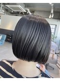 ショートボブグレイカラー白髪染め白髪ぼかし40代50代
