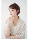 小顔補正立体カット大人耳掛けボブショコラアッシュ_☆≡