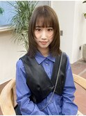 ブリーチなし オリーブグレージュ レイヤーカット グレージュ