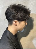 メンズセンターパートニュアンスパーマ縮毛矯正群馬高崎眉毛韓国