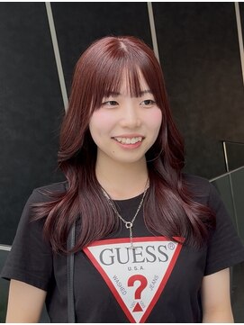 アンブル リュクス 池袋(amble luxe) ブリーチなしダブルカラー×チェリーレッド