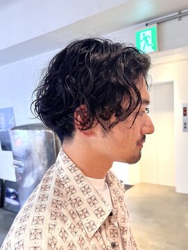 メンズパーマハンサムショートメンズミディアムパーマショート