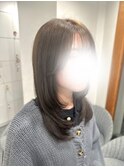 透明感オリーブベージュ×顔周りレイヤー