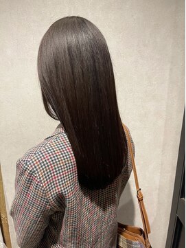 ピュアメンド 梅田(Pure Mend) ツヤサラ縮毛矯正×ダークアッシュロング