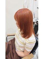チェレ オレ 新金岡店(Chere ore)&nbsp;【韓国風】艶感コーラルオレンジ×レイヤーミディアムスタイル