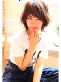 大人可愛いユルふわニュアンスボブ