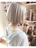 外国人風 ミニボブ × ホワイトブロンド
