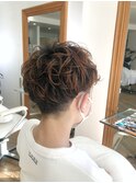かき上げヘア　ニュアンスマッシュ　サイドパート　韓国マッシュ