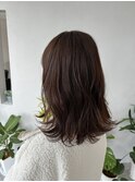 グレージュカラー×ミディアムスタイル