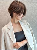 【Lond ambre】伊藤ガク ショートヌーディーベージュ斜めバング