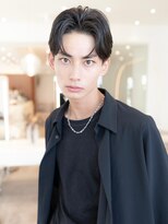 アッシュブラック/マッシュパーマ/刈り上げ/ツーブロック