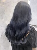 ネクサス 心斎橋(Nexus)&nbsp;グレーベージュレイヤーロングアッシュカラー 黒髪前髪パーマ