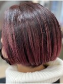 大人可愛い20代30代40代 デザインカラー パープルハイライト