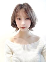 ボブウルフ外国人風カラーココアベージュ透明感20代30代40代銀座
