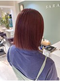 saraju サブリ 切りっぱなしボブ ボルドー