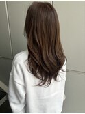 レイヤーカット、ブラウンベージュ