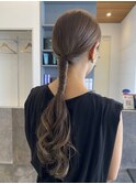 ヘアセット ポニーテール 20代30代 結婚式 ライブ