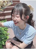 シースルーバング流れるお顔周り