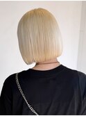 ホワイトブロンド似合わせカット刈り上げボブ_ba537512