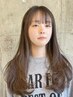 【縮毛矯正＋カラー＋カット】地毛風ストレート＋ケアカラー＋カット￥26600