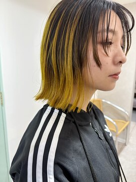 ヘーゼル 博多(HAZEL.) 顔まわりレイヤー/ボブ/デザインカラー