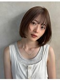顔まわりカット/レイヤーカット/簡単スタイリング/ベージュヘア