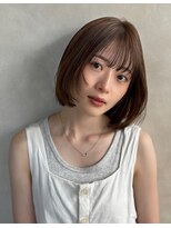 キイ ギンザ(k.e.y GINZA)&nbsp;顔まわりカット/レイヤーカット/簡単スタイリング/ベージュヘア