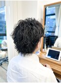 【メンズ★大名】スパイラルパーマ×アップバングスタイル×束感