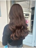 セミロング×ブラウン