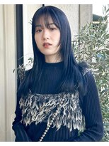 リテ(rite)&nbsp;顔まわりレイヤー、ネイビーカラー　ブリーチ