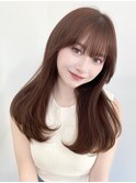 ロングレイヤー/シースルーぱっつん/韓国ヘア