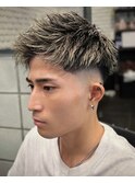 1225ハイライトメッシュハイトーンカラーバーバーフェードカット