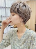 大人かわいいワンカール シアーカラーショート 似合わせカット