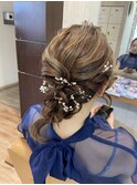 お呼ばれヘア×編み下ろし