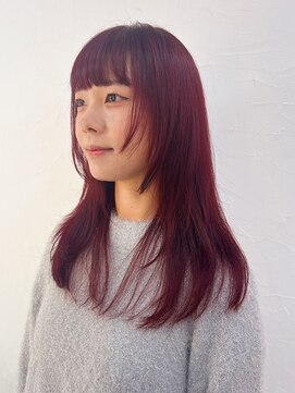 クリコ ヘアーデザイン(CLICQUOT hair design) ロングレイヤー×red