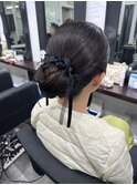 結婚式アレンジきれいめシニヨン