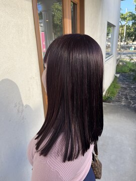 ルアナヘアー(Luana hair) ブリーチ無しWカラー、部分縮毛矯正(表面，前髪，顔周りのみ)