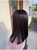 ブリーチ無しWカラー、部分縮毛矯正(表面,前髪,顔周りのみ)