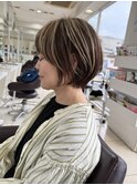 ショートカット×ひし形ショートボブ×前髪あり30代40代50代