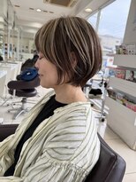 ハピネス 西大寺店(Happiness)&nbsp;ショートカット×ひし形ショートボブ×前髪あり30代40代50代