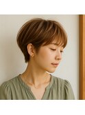 ライトブラウンショートボブ　20代 30代 40代 50代 60代