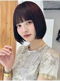 大人可愛い20代30代40代小顔ウルフレイヤーボブ丸みショートボブ