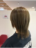 ハイライトカラー,ミントベージュ,ウルフ,レイヤー【草加】