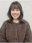 くびれヘア オリーブブラウン アッシュ 艶髪 顔周りカット 20代