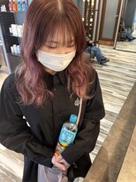ヘアメイク アース 秋田仁井田店(HAIR & MAKE EARTH) デザインカラーピンク