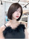 透明感グレージュ×ボブ