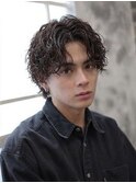 テテシャドウパーマゆるめ波巻きスパイラルパーマセンターパート