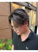 センターパート×バレイヤージュ