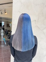 タイドヘア 茨木店(TIDE HAIR)&nbsp;シルバーグレー×アクアブルー　ツートーンカラー