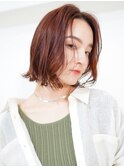 【La fith】オレンジブラウン×切りっぱなしボブ